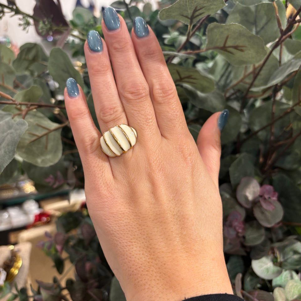 ANILLO RAYADO CREMA