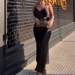 VESTIDO LENCERO CRUZADO NEGRO