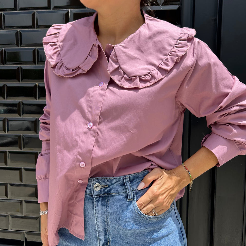 CAMISA CON CUELLO BEBÉ ROSA