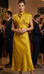 VESTIDO SUIZA MOSTAZA