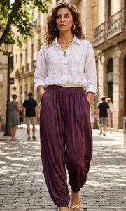 PANTALON LYON BERENJENA