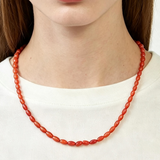 COLLAR CUENTAS OVALADAS MINI NARANJA