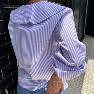 CAMISA DE RAYAS MALVA
