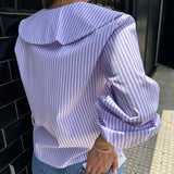 CAMISA DE RAYAS MALVA