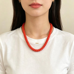 COLLAR BOLA PLANA NARANJA