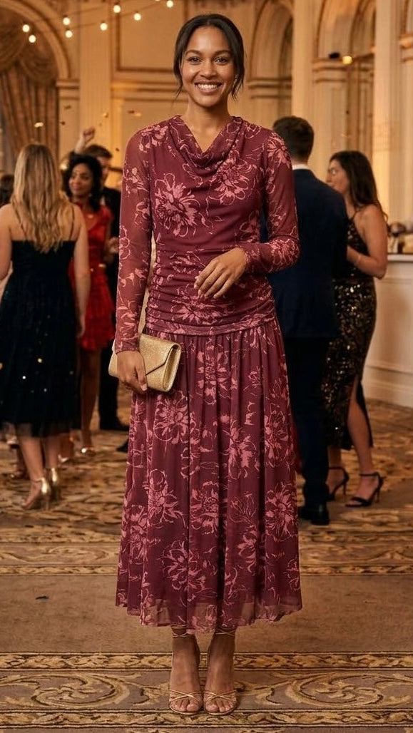VESTIDO LOIRA BURDEOS