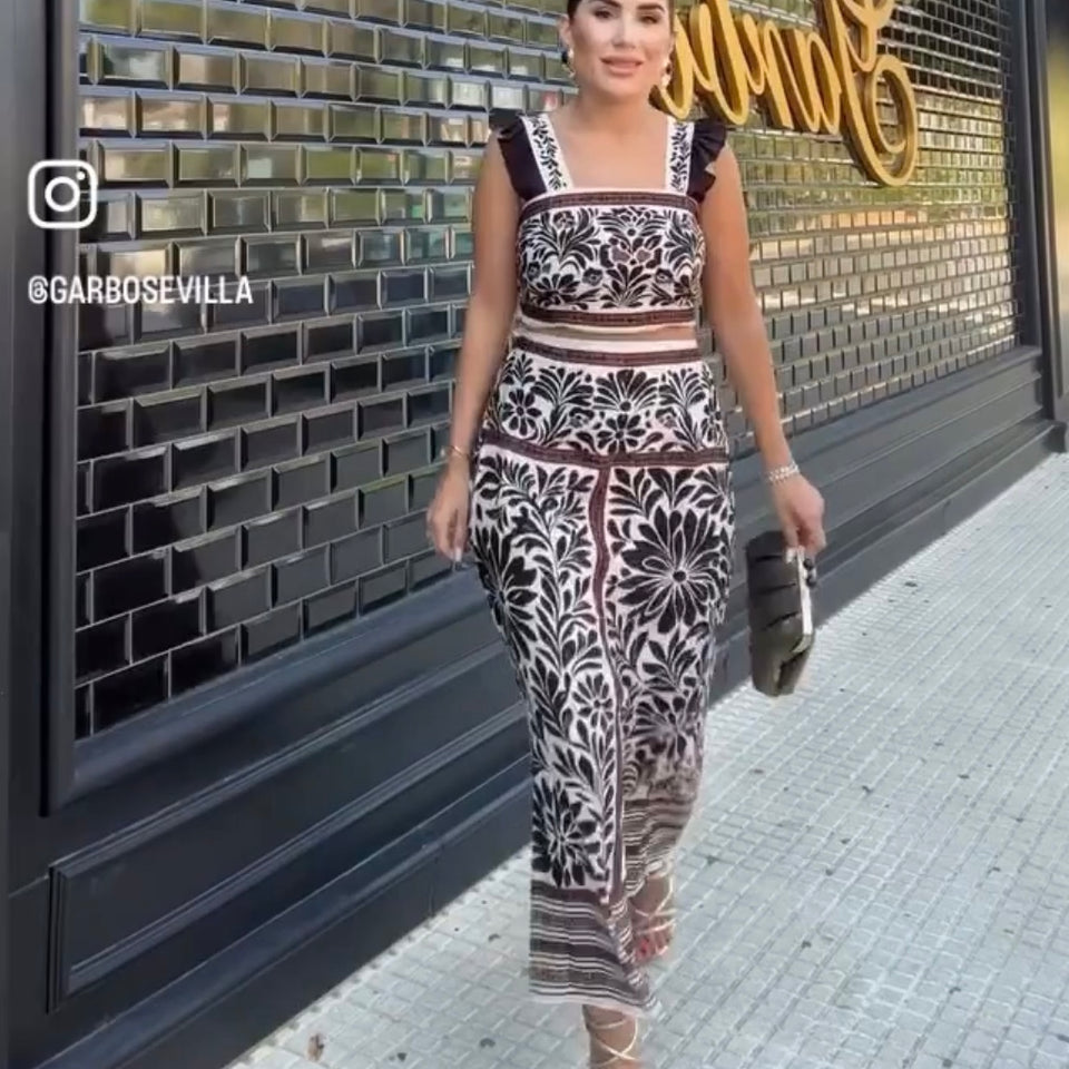 CONJUNTO ESTAMPADO FLORAL VINTAGE