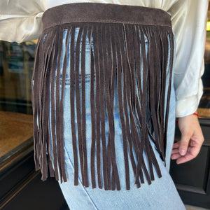 CINTURON DE FLECOS MARRON