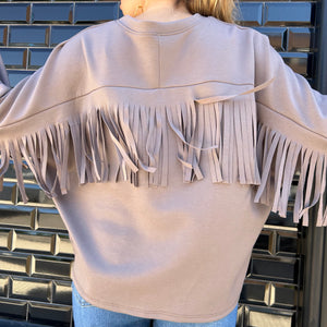 SUDADERA OVERSIZE FLECOS TOPO