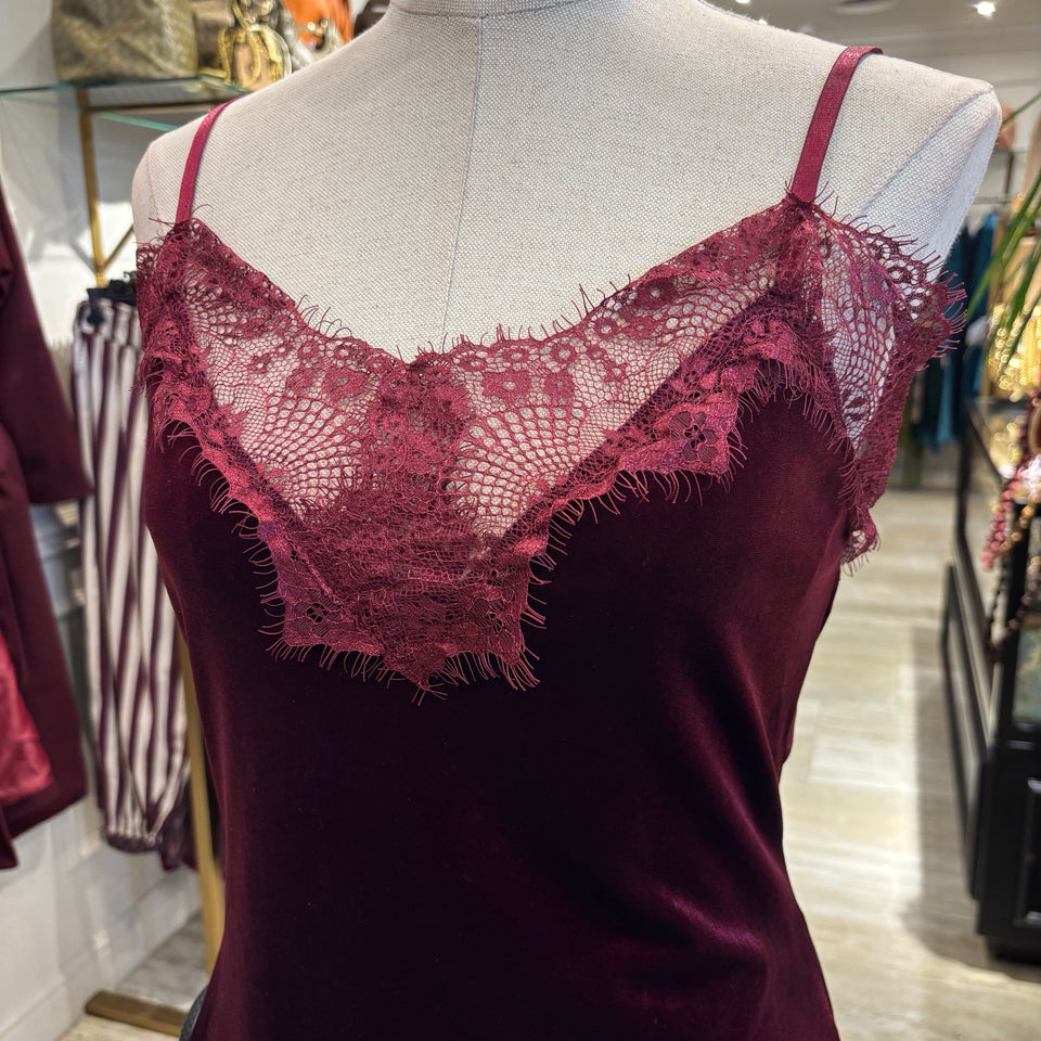 LENCERO TERCIOPELO BURDEOS