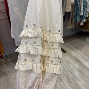 CAMISA BEIGE VOLANTES MANGA