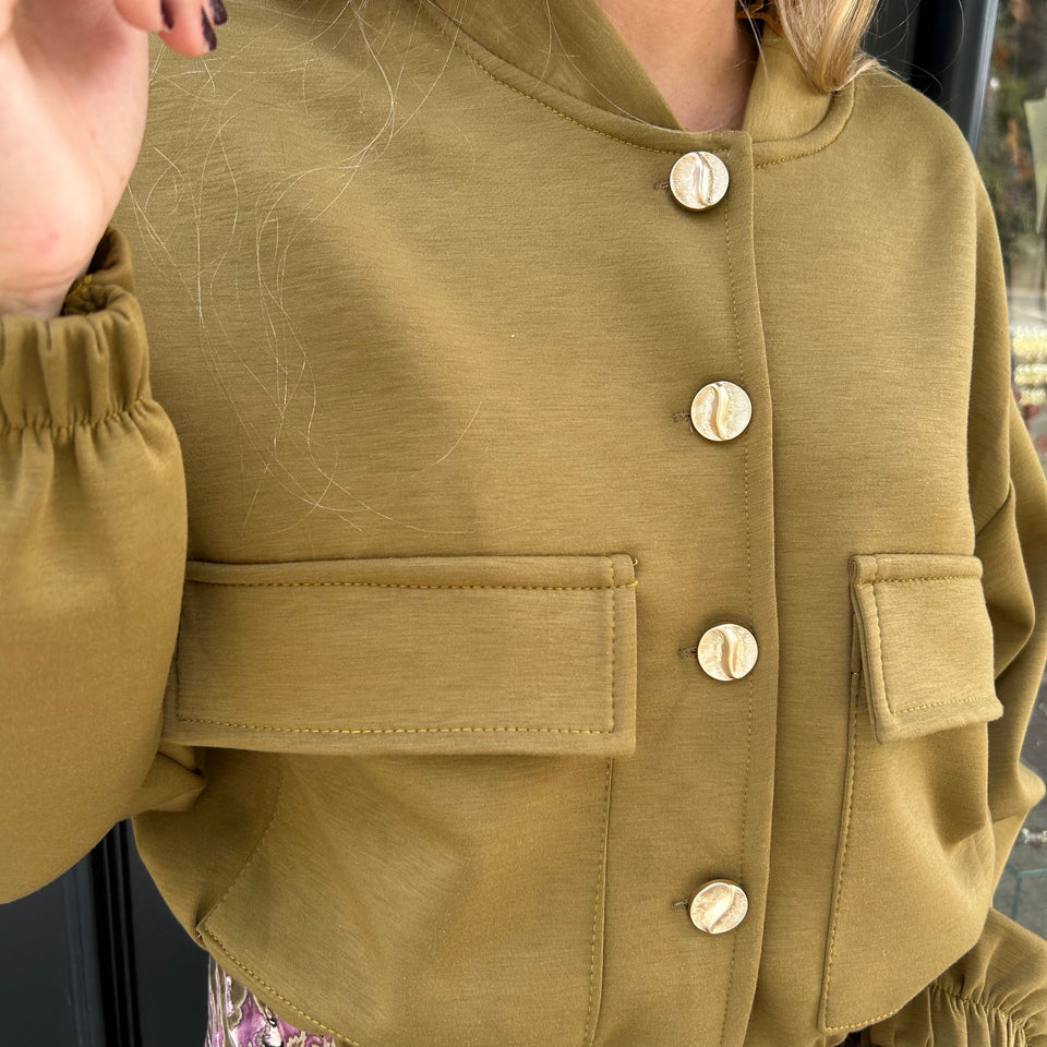 BOMBER BOTONES VERDE