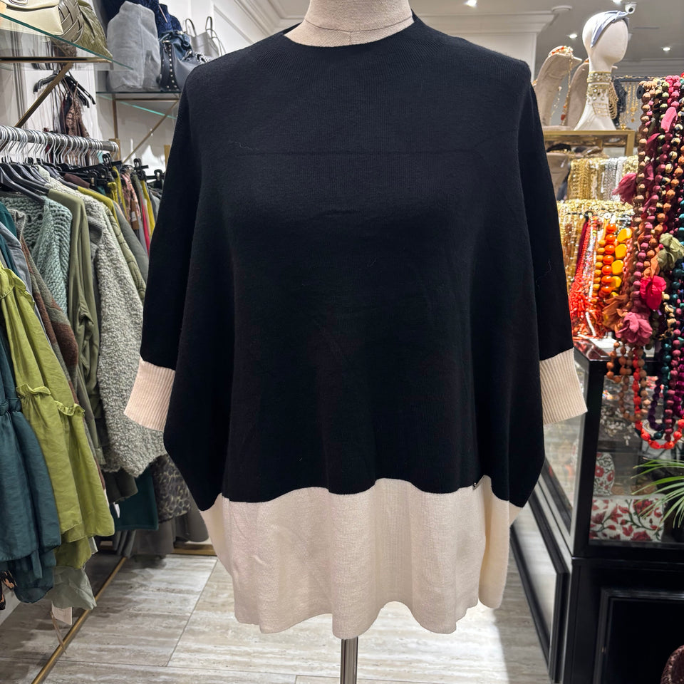 JERSEY AMPLIO NEGRO CON FRANJA BEIGE