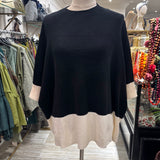 JERSEY AMPLIO NEGRO CON FRANJA BEIGE