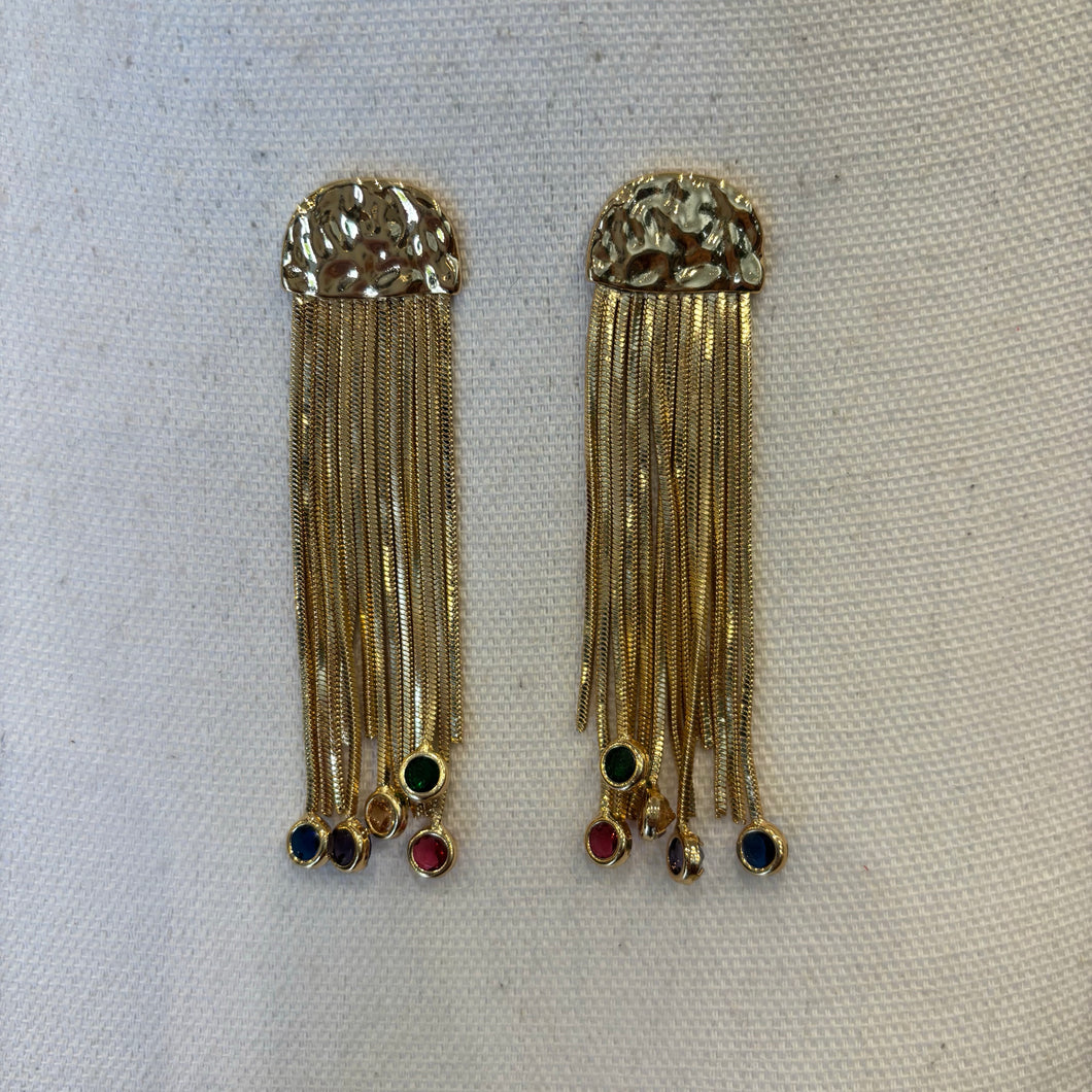 PENDIENTE FLECOS COLORES