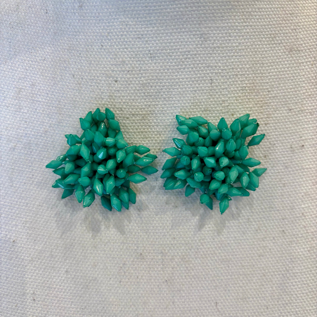 PENDIENTE POMPON VERDE AGUA