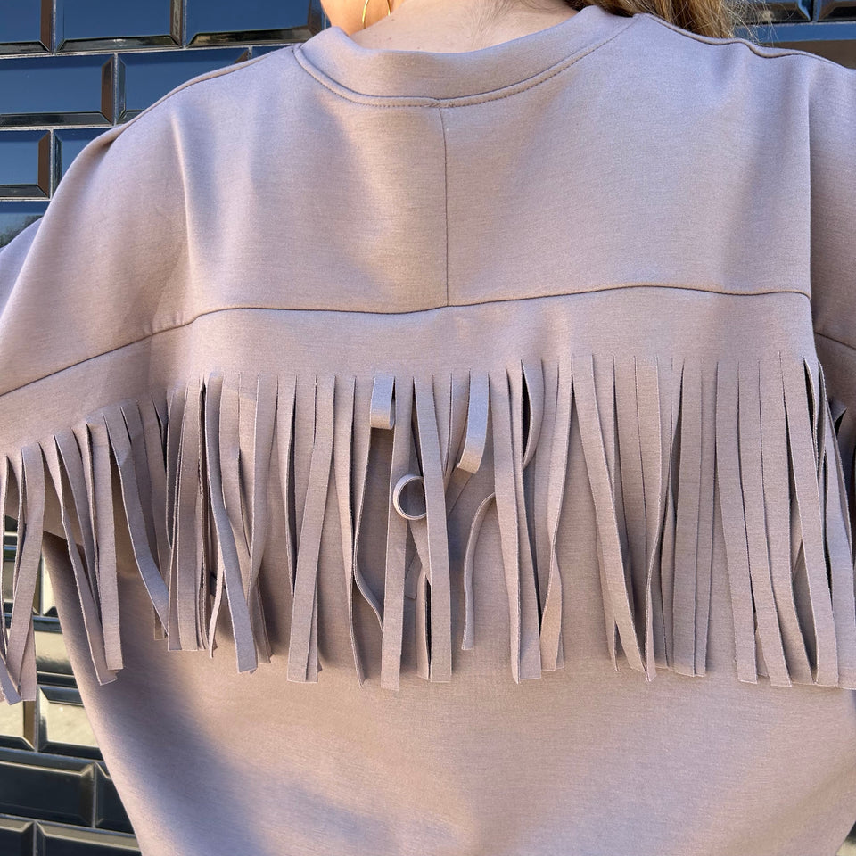 SUDADERA OVERSIZE FLECOS TOPO