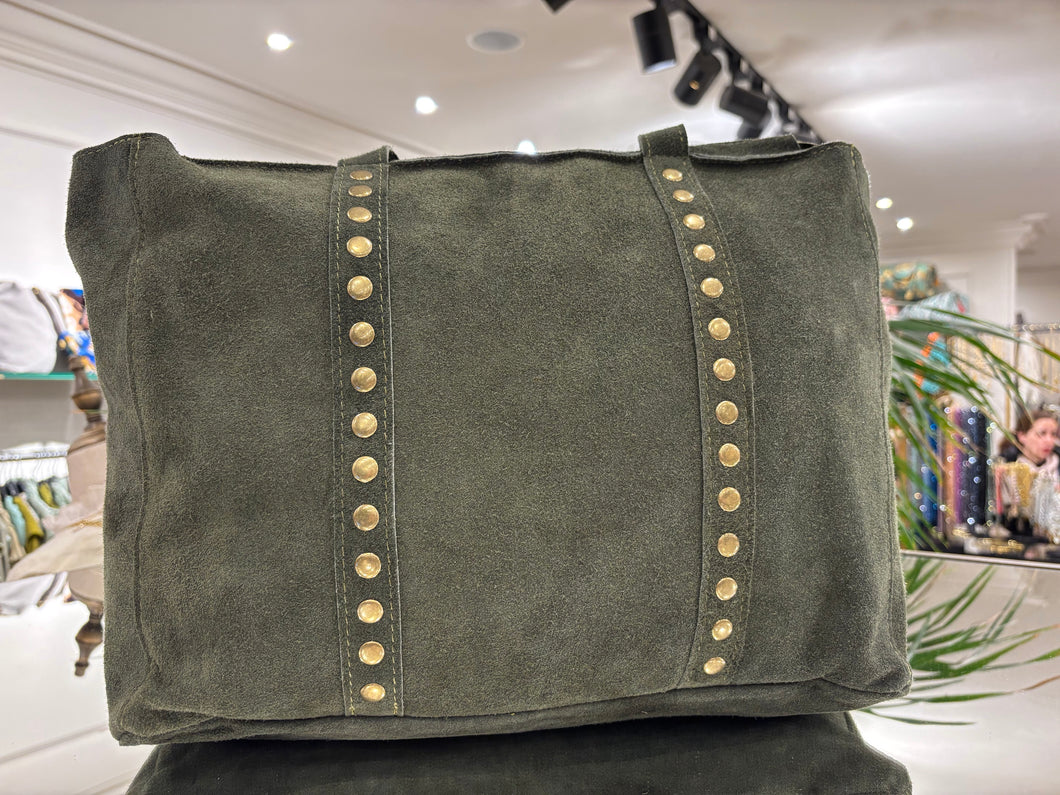 BOLSO DE TACHUELAS VERDE