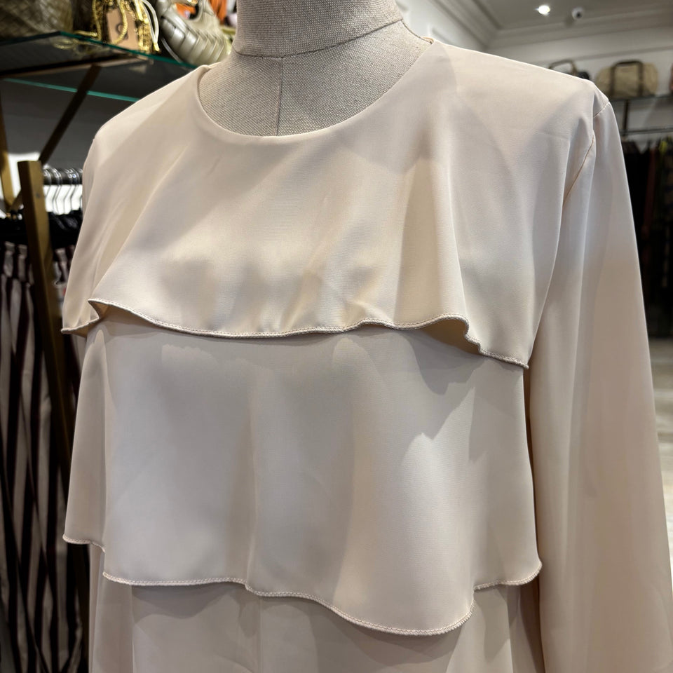 BLUSA VOLANTES BEIGE