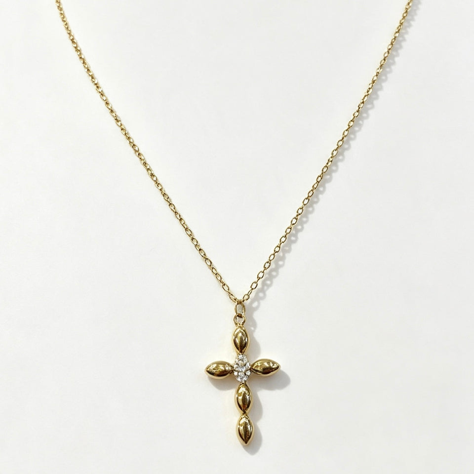 COLLAR CRUZ Y CIRCONITAS