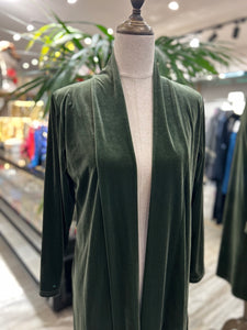 KIMONO DE TERCIOPELO 3/4  VERDE CACERIA