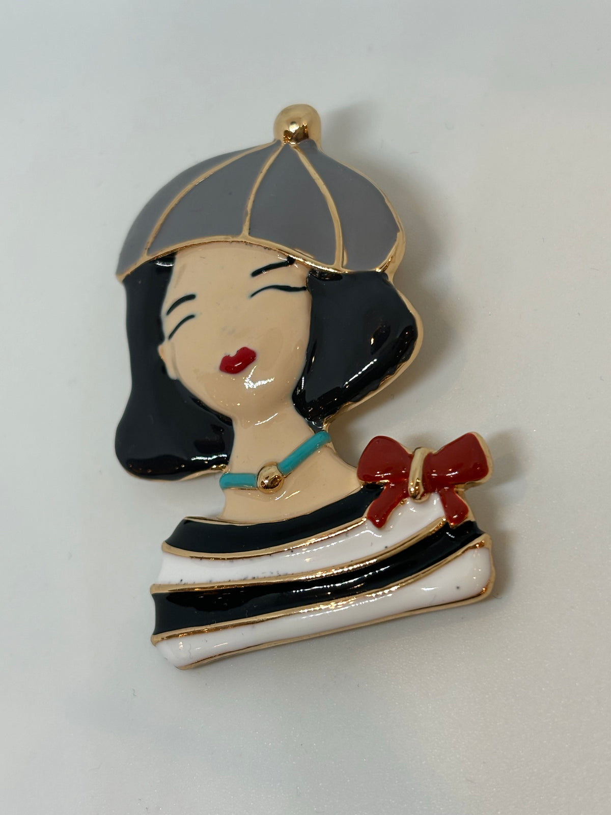 BROCHE MUJER BOINA GRIS