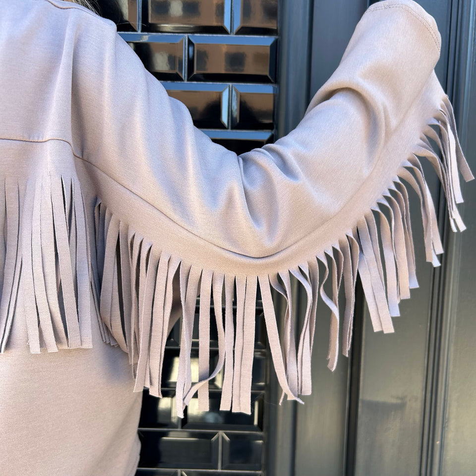 SUDADERA OVERSIZE FLECOS TOPO