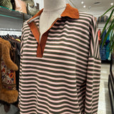 CAMISETA POLERA DE RAYAS ROSA Y VERDE