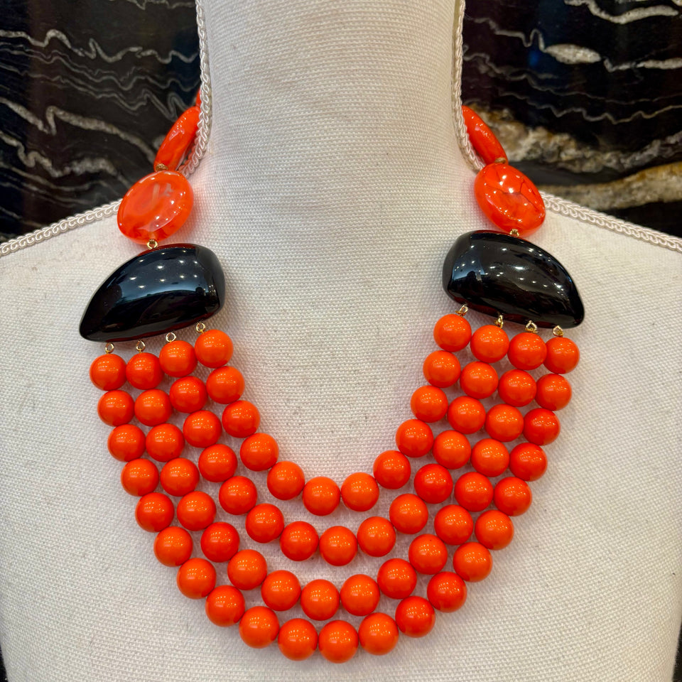 COLLAR NARANJA Y NEGRO