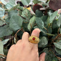 ANILLO RAYADO PIEDRA TERRACOTA