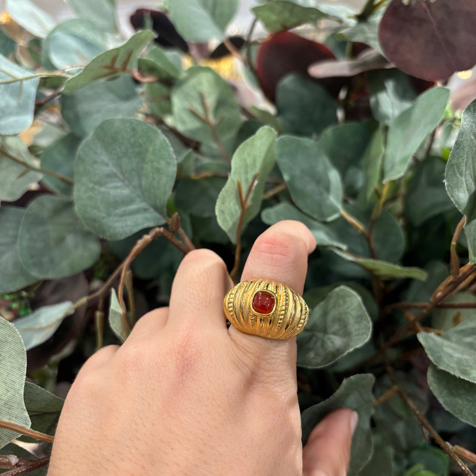 ANILLO RAYADO PIEDRA TERRACOTA