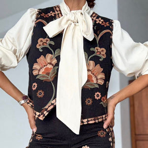 CHALECO ESTAMPADO NEGRO
