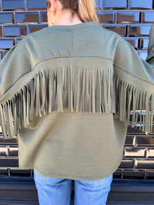 SUDADERA OVERSIZE FLECOS VERDE