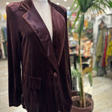 BLAZER DE TERCIOPELO CON SOLAPA MARRÓN