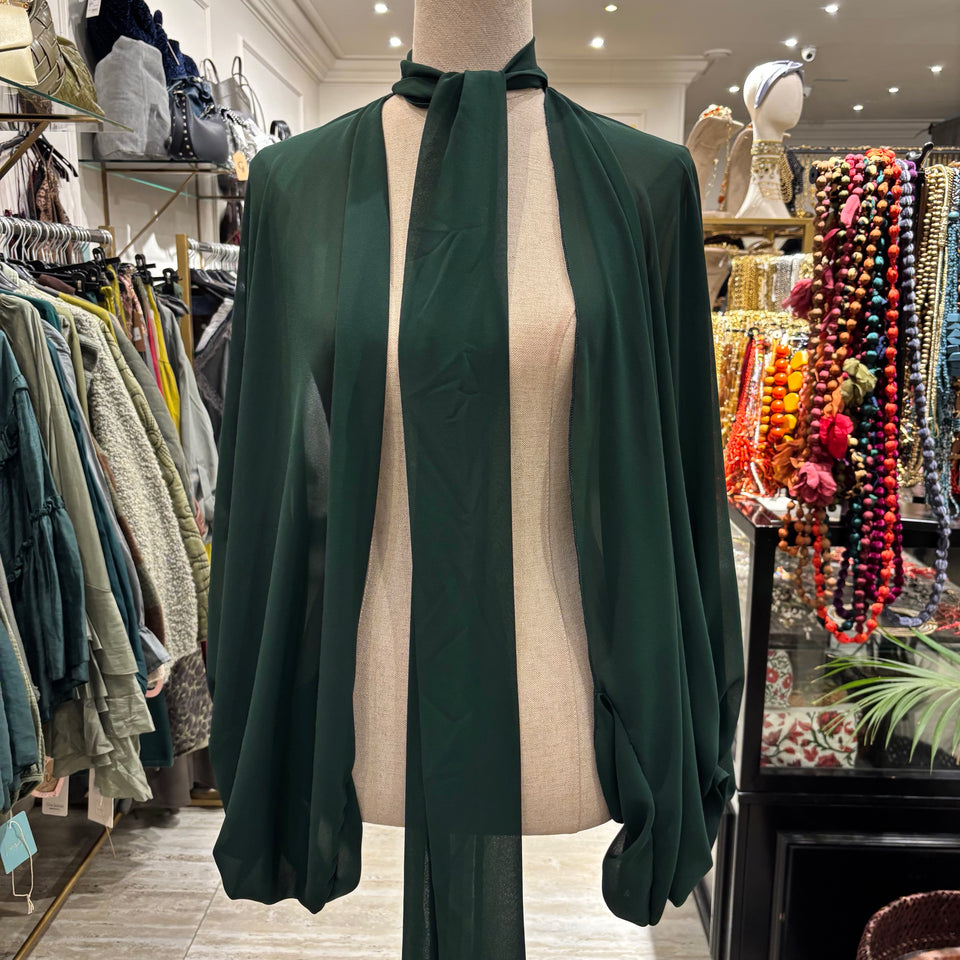 CAPA DE GASA CON MANGAS VERDE