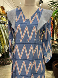 VESTIDO ZIG ZAG AZUL