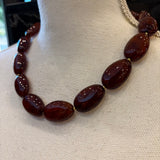 COLLAR PIEDRAS OVALADAS AMBAR