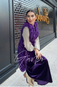 CHALECO PIEL PURPURA