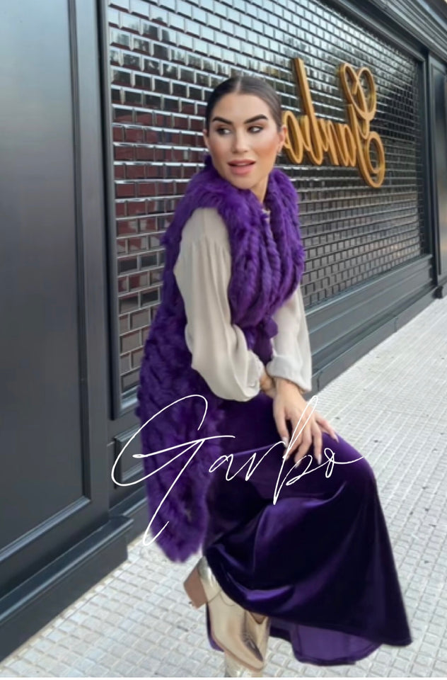 CHALECO PIEL PURPURA