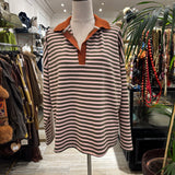 CAMISETA POLERA DE RAYAS ROSA Y VERDE