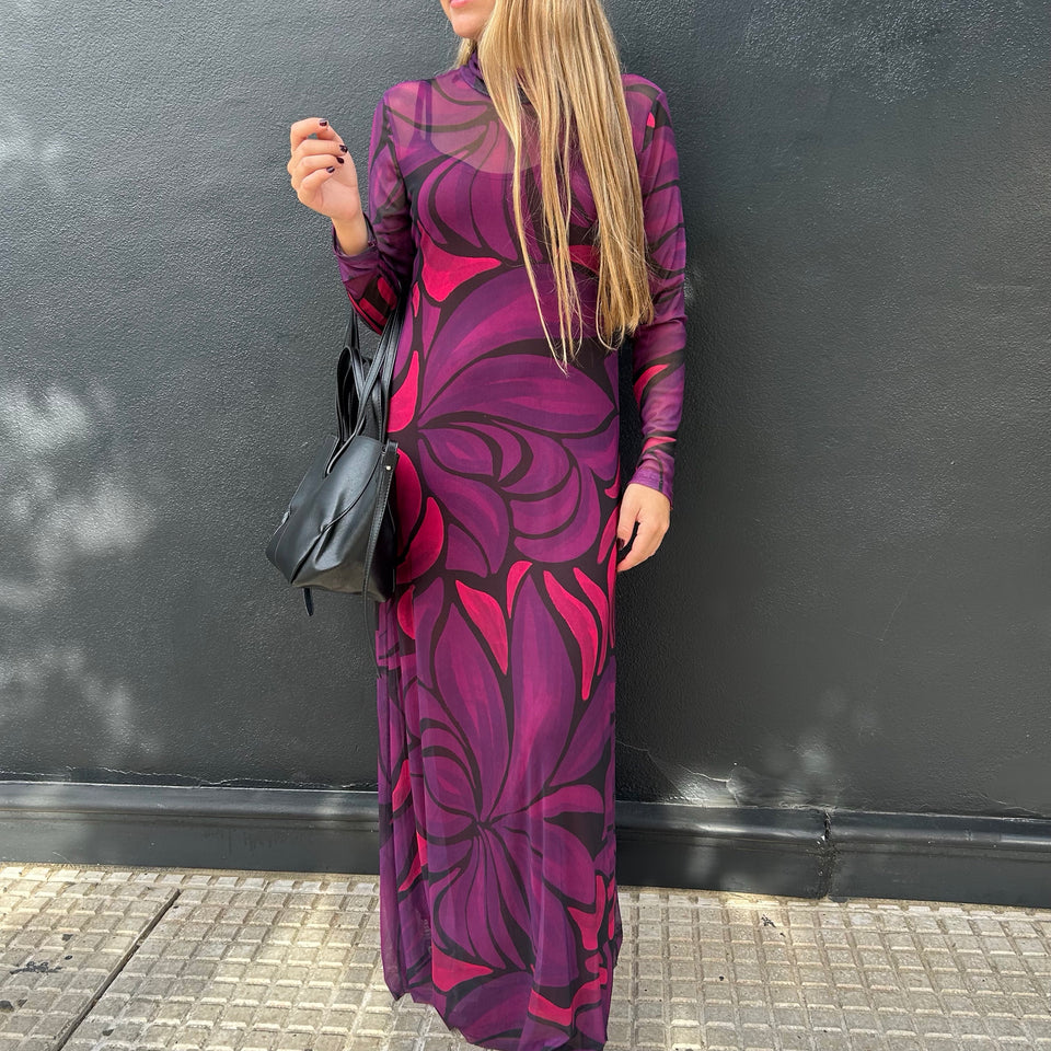 VESTIDO DE TUL ESTAMPADO