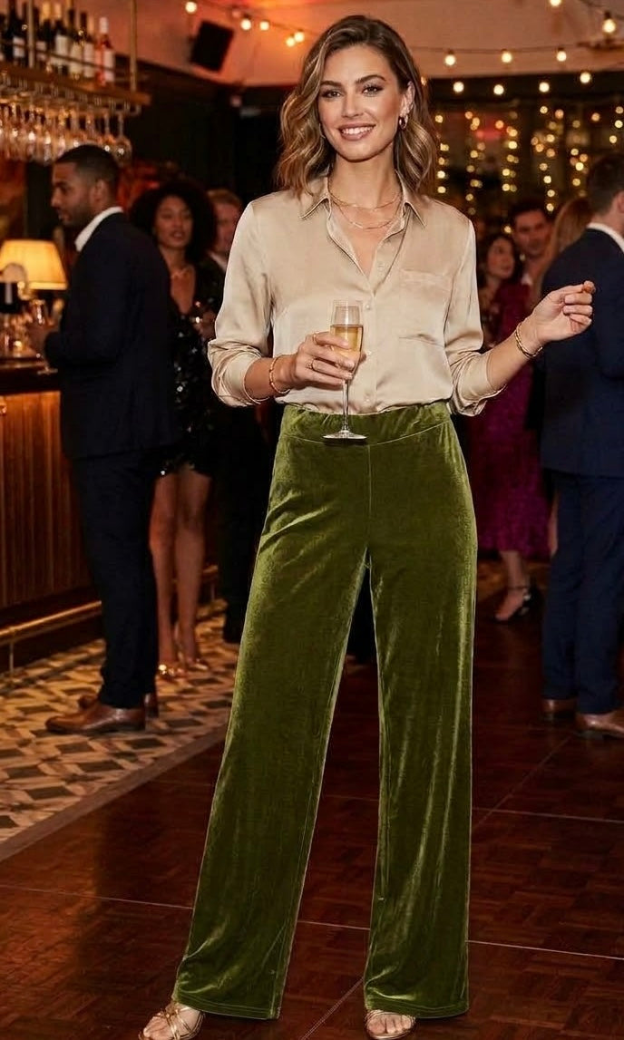 PANTALON TERCIOPELO OLIVA