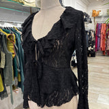 BLUSA DE ENCAJES NEGRO