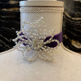 CHOKER TERCIOPELO FLOR MORADO