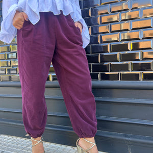 PANTALON BOMBACHO MICROPANA BURDEOS