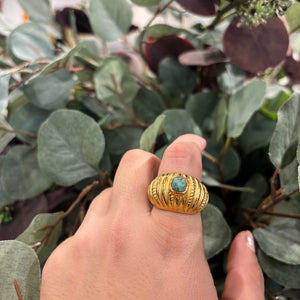 ANILLO RAYADO PIEDRA VERDE