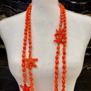 COLLAR LARGO ESTRELLA DE MAR NARANJA