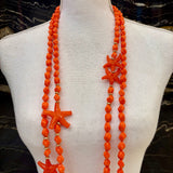 COLLAR LARGO ESTRELLA DE MAR NARANJA