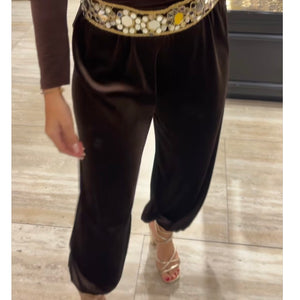 PANTALON MARRON DE TERCIOPELO BOMBACHO