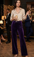 PANTALON TERCIOPELO MORADO